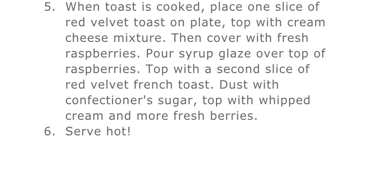 💟Red Velvet Raspberry & Cream Cheese Stuffed Drenched Toast💟