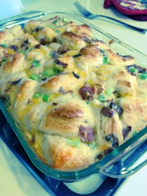 3. Mix it all and pour into the pan. Bake at 350 for 25 minutes. (Make sure your end result isn't runny) 