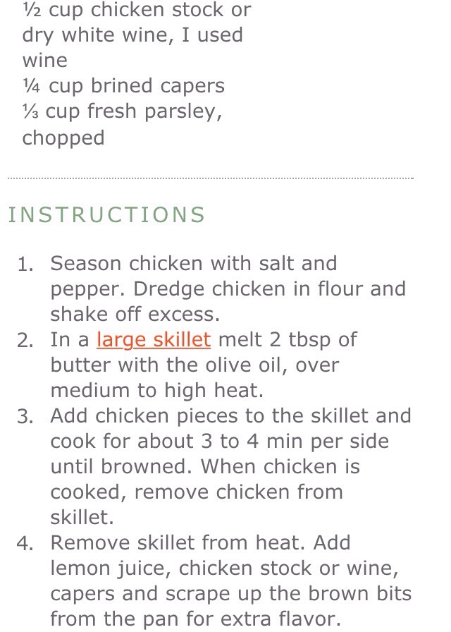 Lemon Chicken Piccata