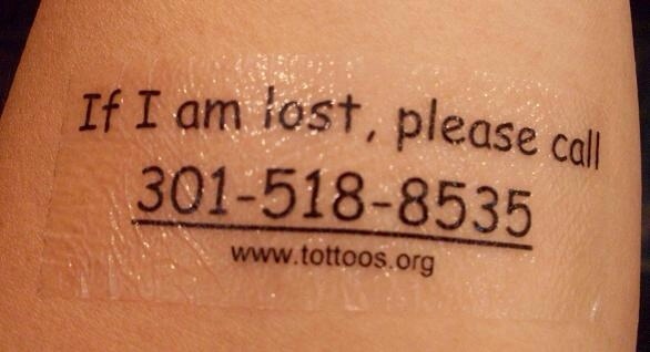 35. Put temporary tattoos on your kids in case they get lost.