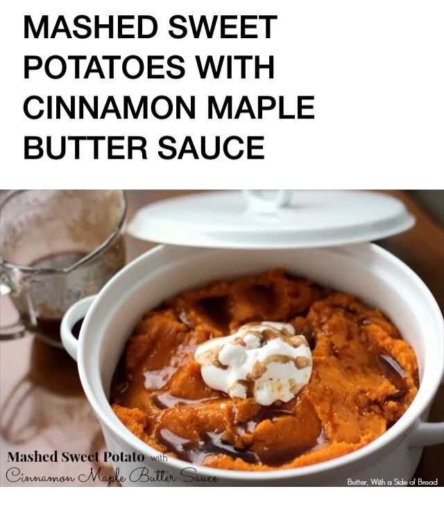 MASHED SWEET POTATOES WITH CINNAMON MAPLE BUTTER SAUCE #Friendsgiving