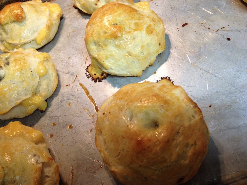 BBB "Bacon Biscuit Burgers" (with cheese)