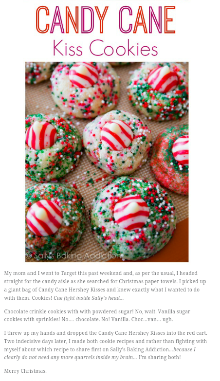 Candy Cane Kiss Cookies!