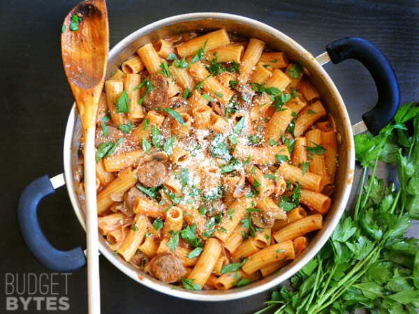 One Pot Sausage and Mushroom Pasta