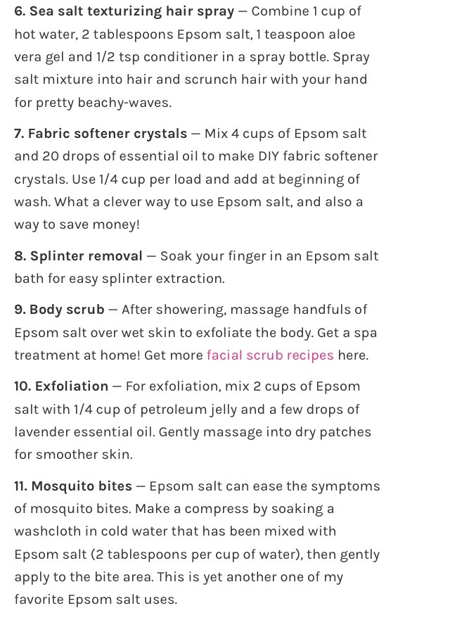 " 25 Uses For Epsom Salt"👍💯