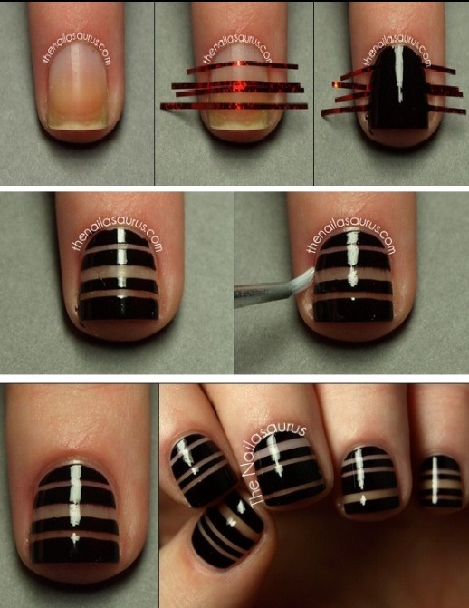 Some Great Nail Arts Using Scotch Tape