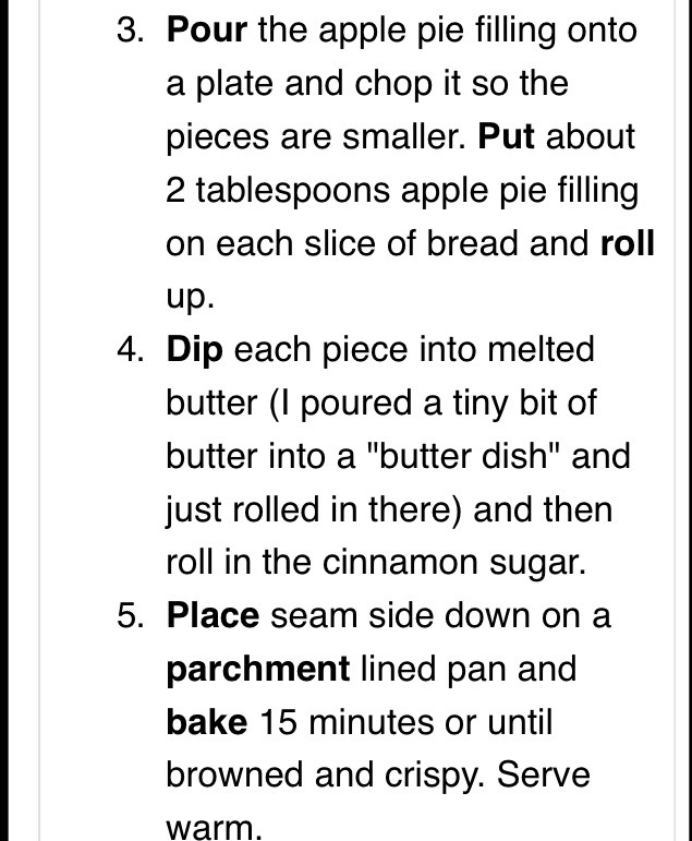 Baked Apple Pie Roll ups