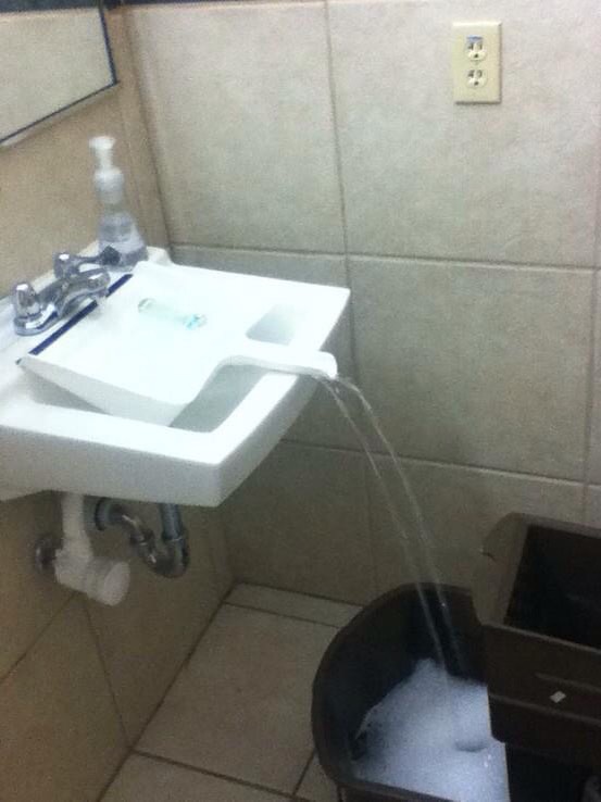 1) Get creative! You can use simple everyday household items to make cleaning easier. Like using a dustpan to fill up a mop bucket