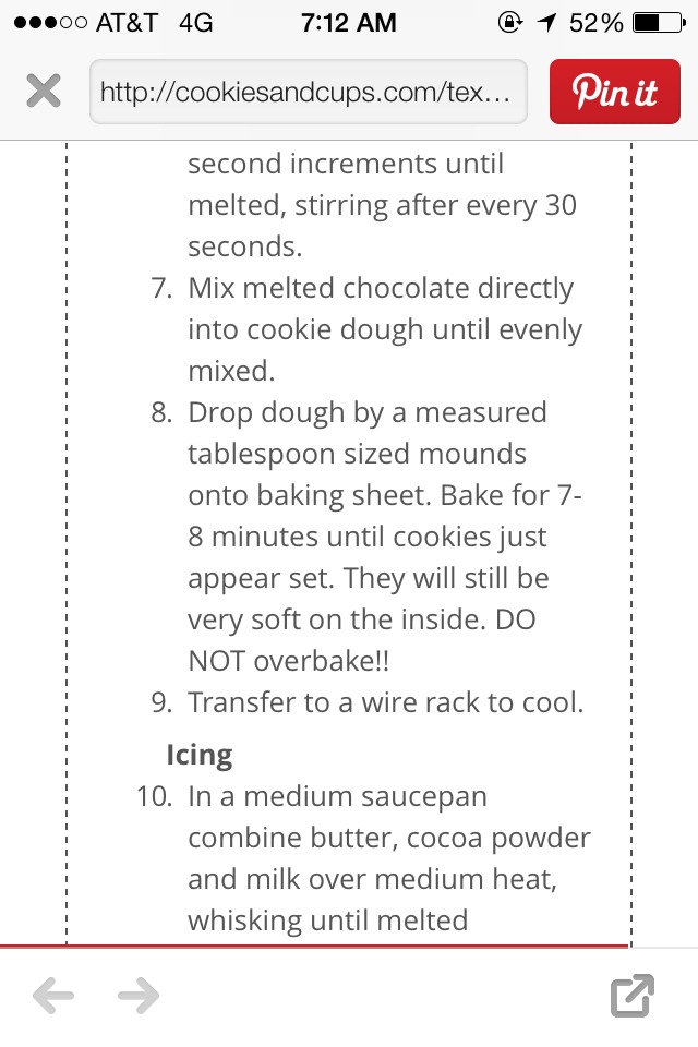 Texas Sheet Cake Cookies!