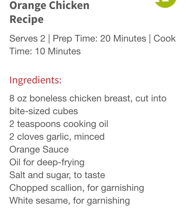 Chinese Orange Chicken 