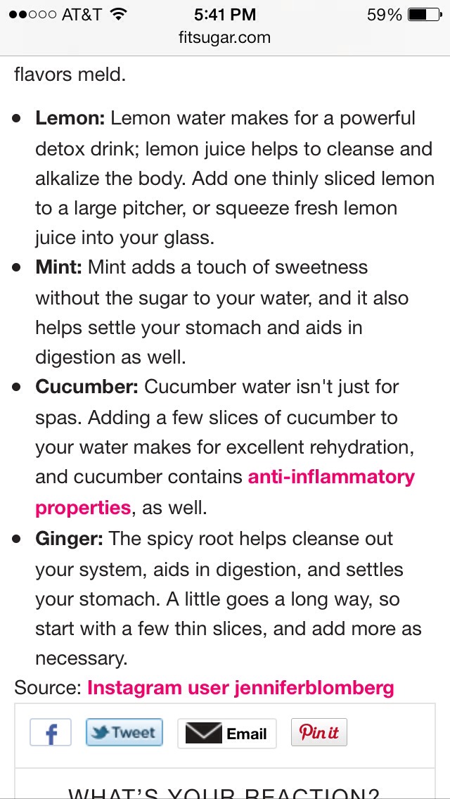 Great Healthy Water Detox (cucumber Mint And Ginger Detox) 