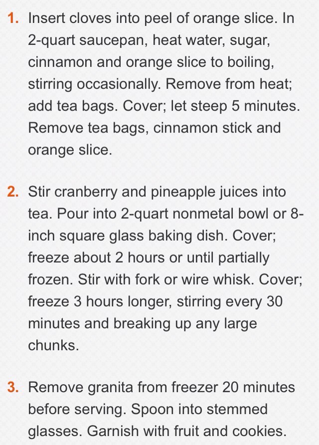 Refreshing Cranberry Herbal Ice Tea Granita 