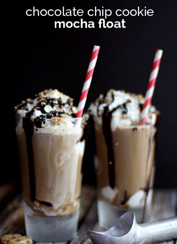 Chocolate chip cookie mocha float