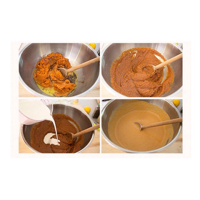 1 Preheat your oven to 425°F.

2 Beat the eggs in a large bowl. Mix in the sugars, salt, spices, and lemon zest. Mix in the pumpkin purée. Stir in the cream. Beat together until everything is well mixed.