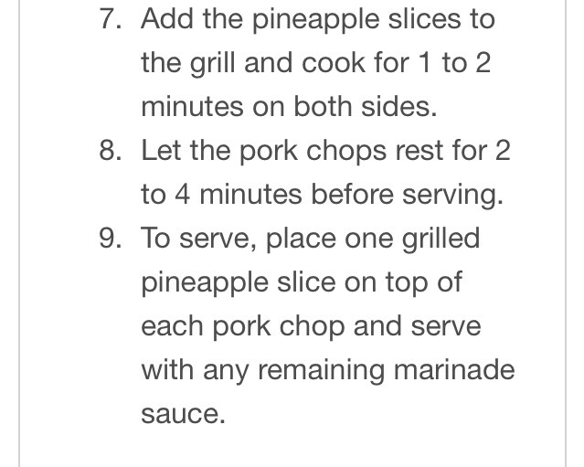 Pineapple Teriyaki Pork Chops 