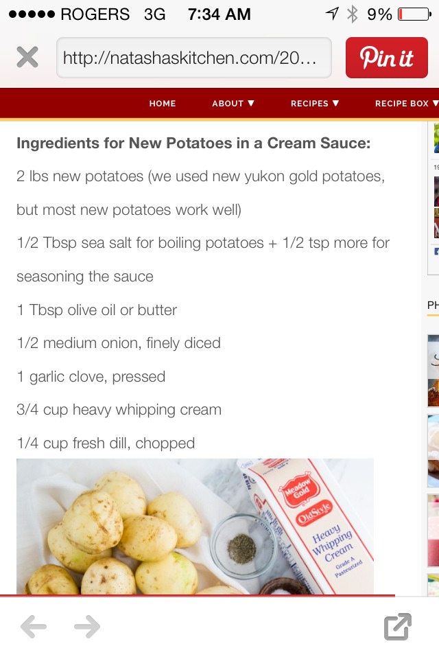 Baby Potatoes In A Garlic Cream Sauce!