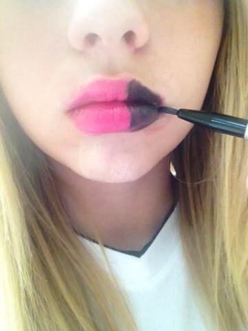 Apply the other two colors on. 😊 if you don't have lipstick with the certain colors you need, then just use cream eyeliner or eyeshadow! They work just as good and your first layer of lipstick will help hold it on 😁😊💕