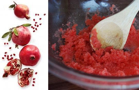 Ingredients:

2 cups granulated sugar
¼ cup coconut oil
Few drops peppermint essential oil
Pomegranate juice for refreshing red color (those who are allergic to pomegranate, may use raspberry juice)