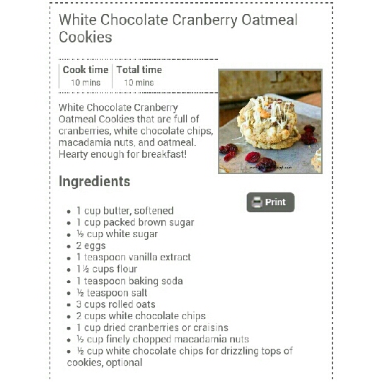 White Chocolate Cranberry Oatmeal Cookies

