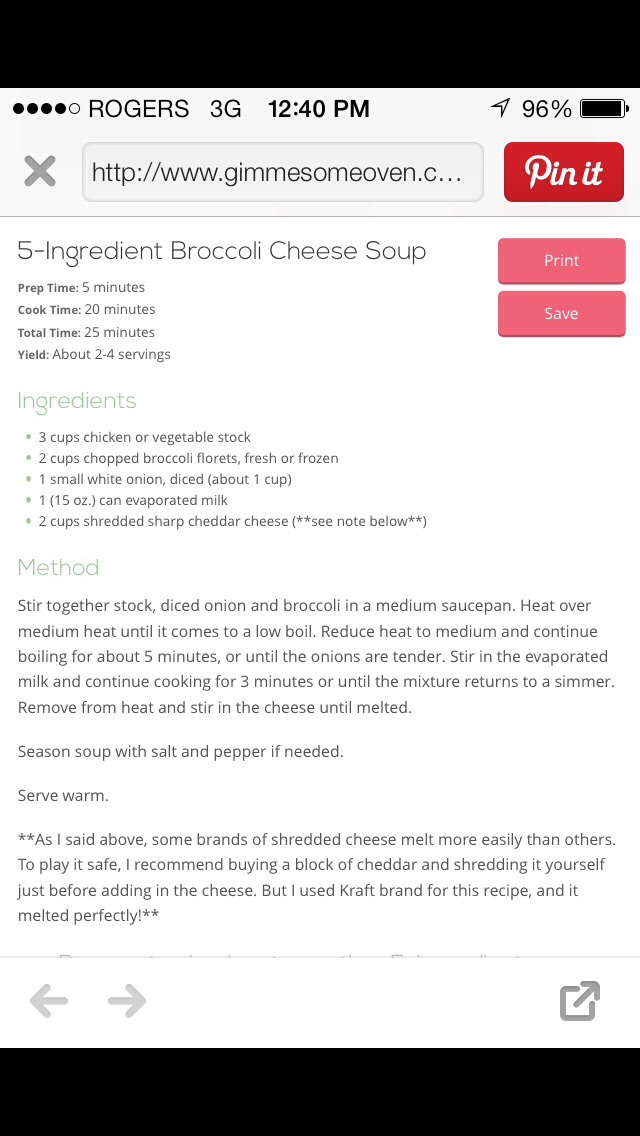 5 Ingredient Broccoli Cheese Soup!