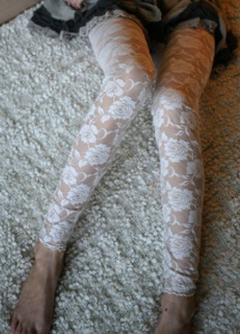 Take your favorite lace leggings or other favorite pattern and sew to the underside of your ripped jeans! 