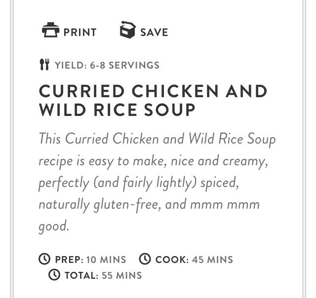 CURRIED CHICKEN AND WILD RICE SOUP! 