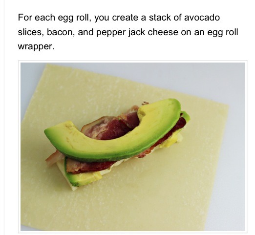 Avocado Bacon Egg Rolls