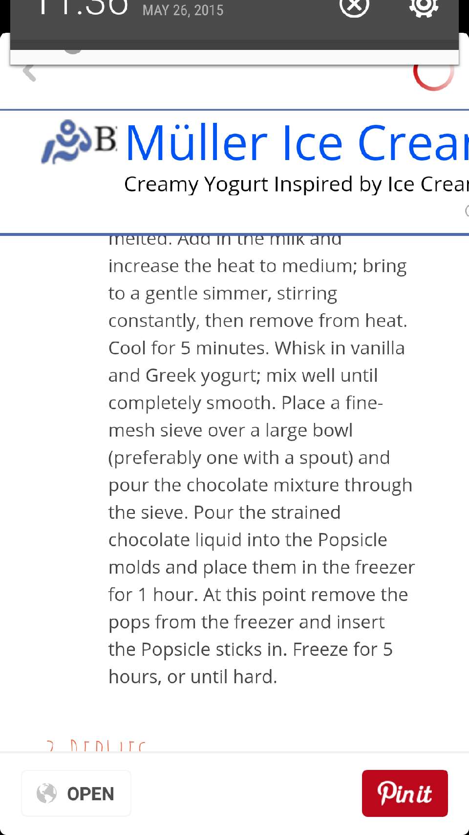 Greek yogurt fudge pops