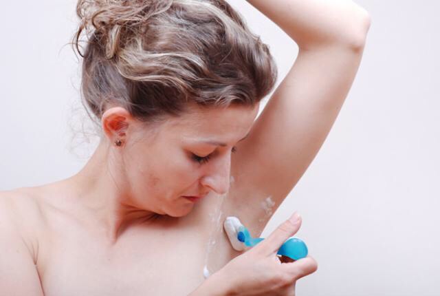 Shave wherever needed. Use soap or shaving cream to prevent irritation .