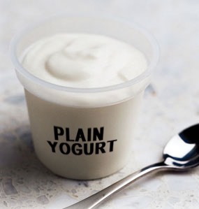 Eat plain, unsweetened yogurt. Eat as much as 2 cups a day.