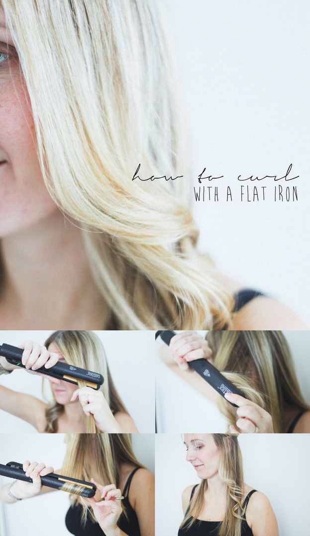 Use a flat iron to curl your hair