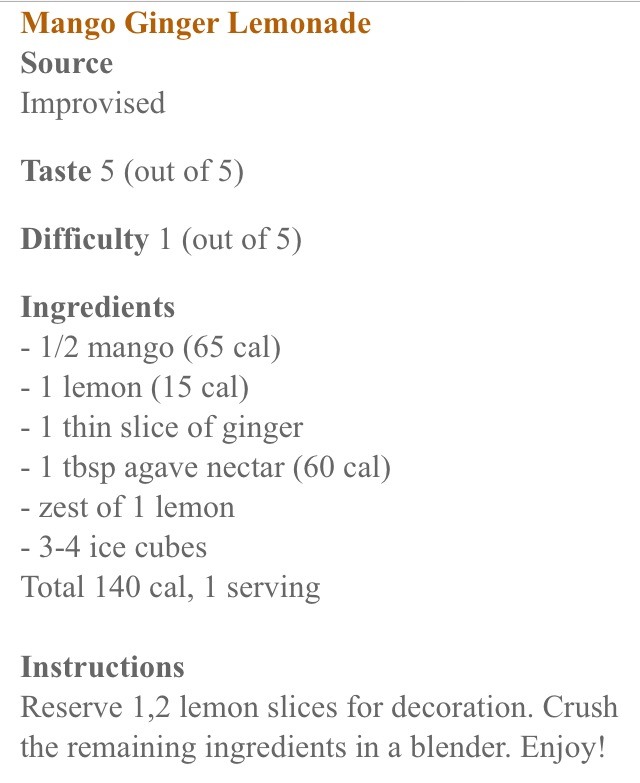 Mango Ginger Lemonade For Detox 