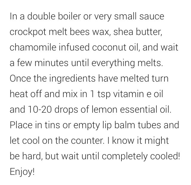 " Calming Lemon Chamomile Lip Balm Recipe"👌💋