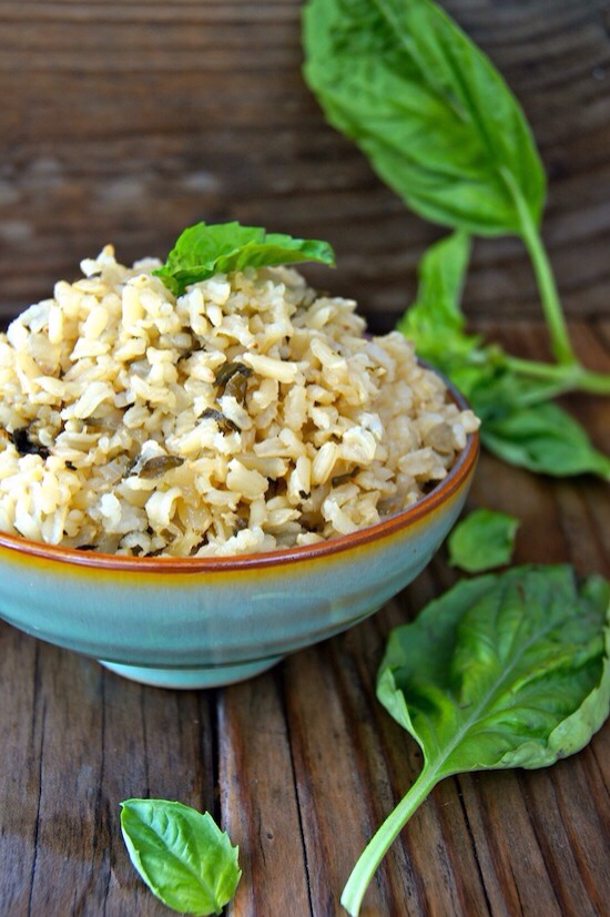 Roasted Garlic-Basil Brown Rice Recipe