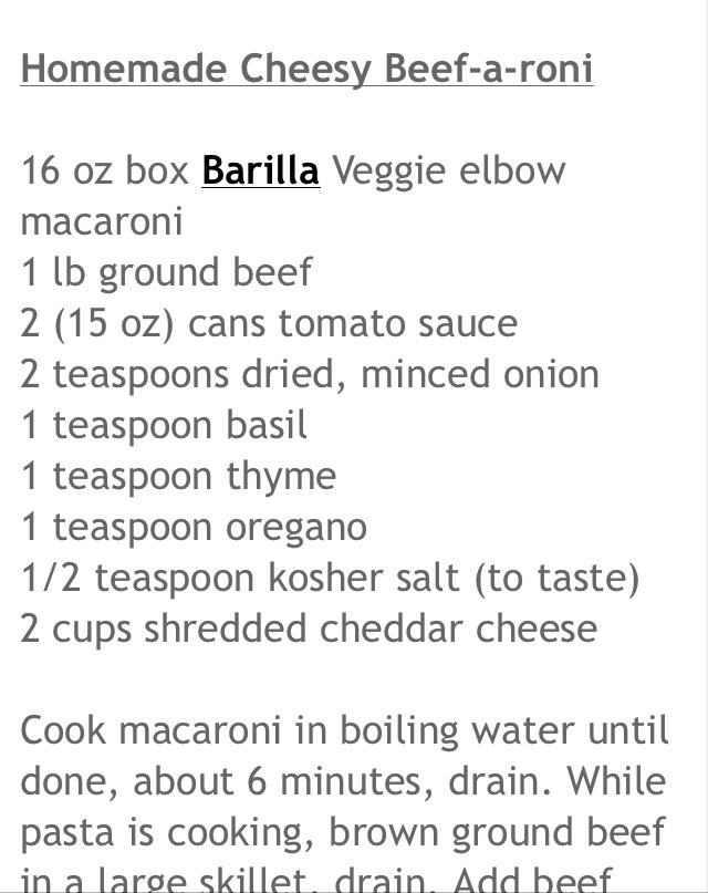 Homemade Cheesy Beef-a-roni!