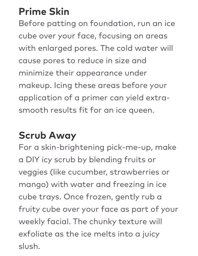" DIY Ice Beauty Secrets"👌