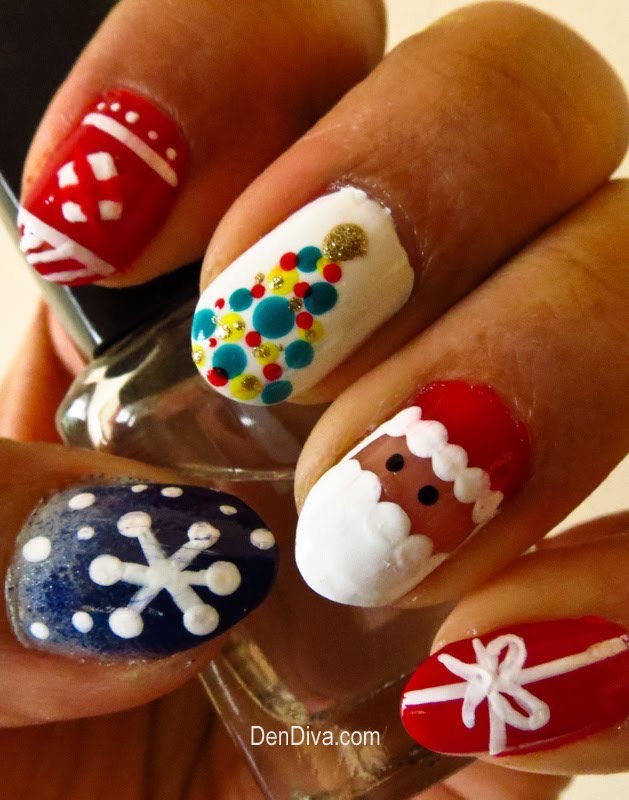 Holiday-inspired Nail Art 🎄🎅🎁