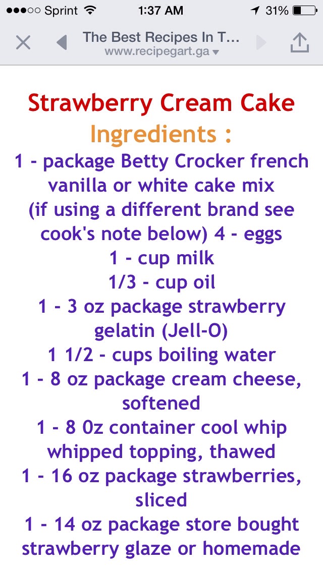 The Easiest Strawberry Cream Cake
