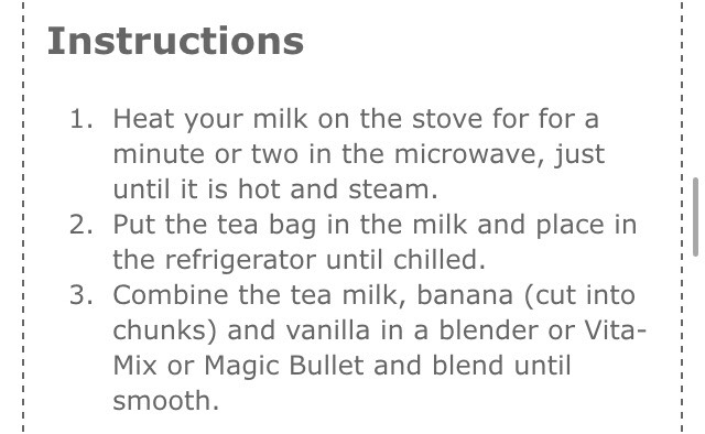 "CHAI TEA SMOOTHIE"