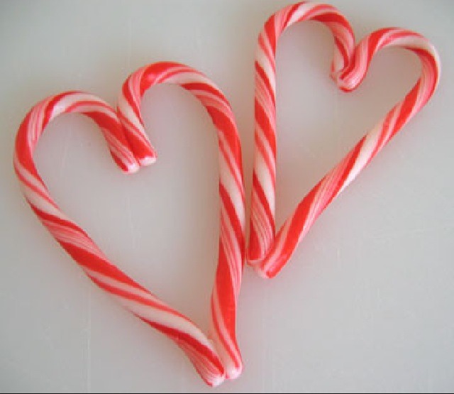 Shape Canes into heart cut if needed