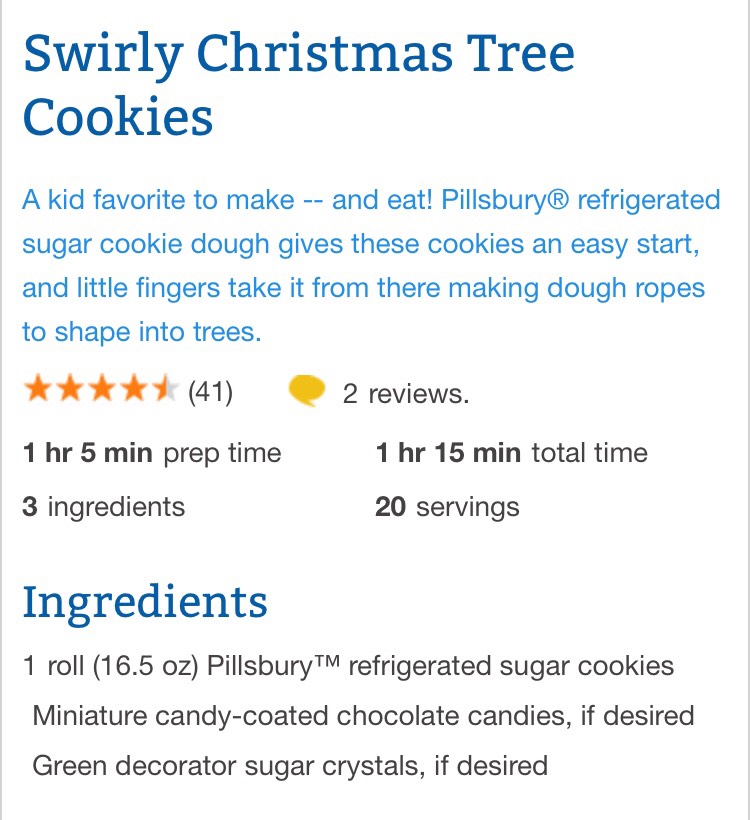 Swirly Christmas Tree Cookies