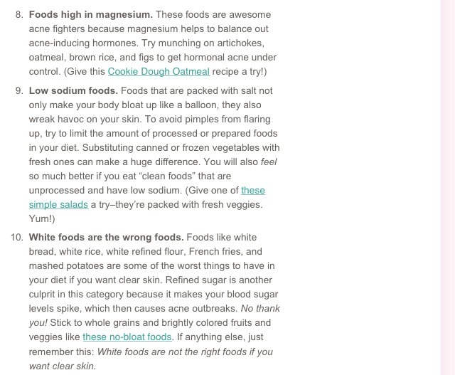 Acne Fighting Foods