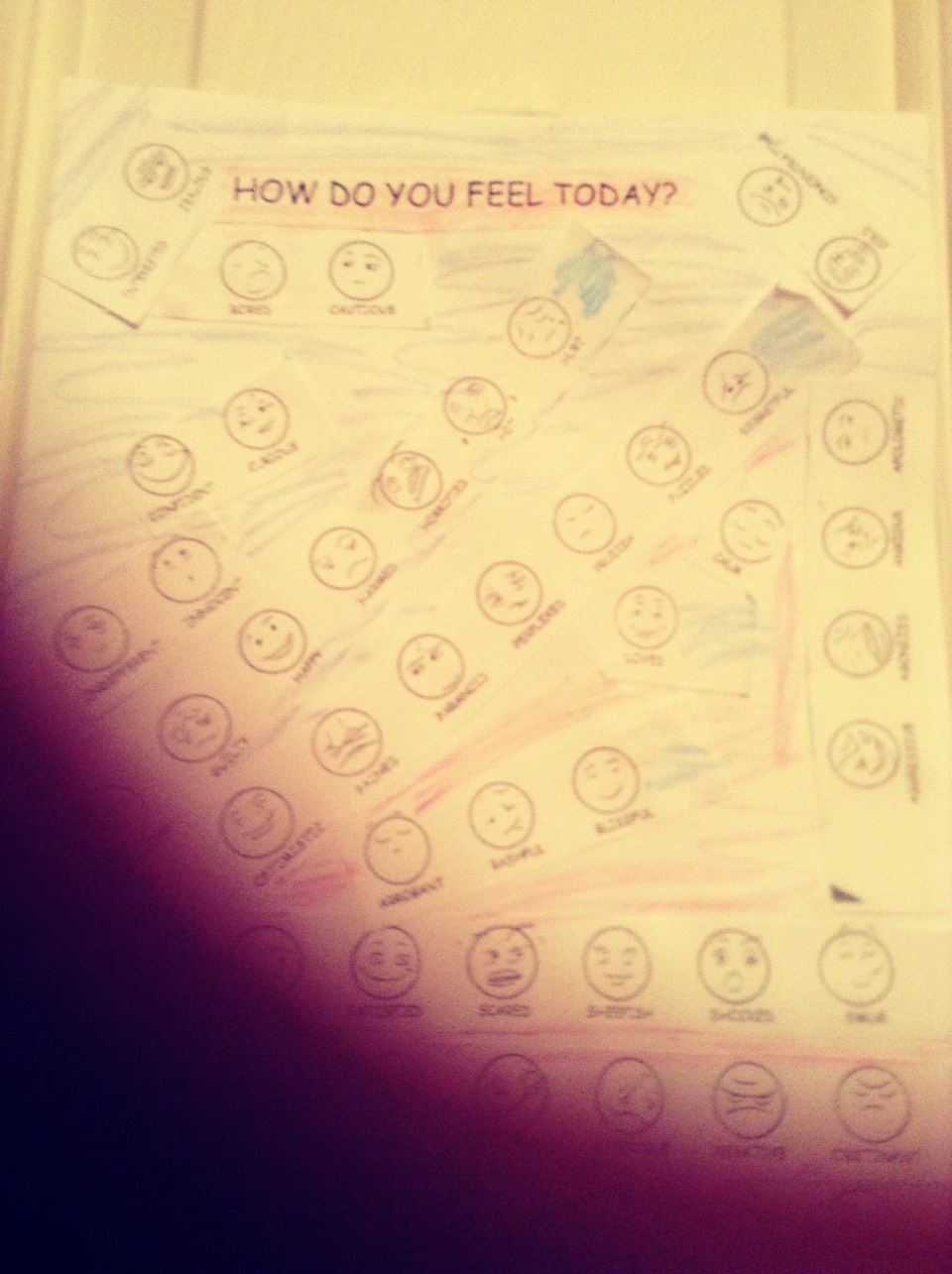 How are you felling today activity with paper to hang on your door 