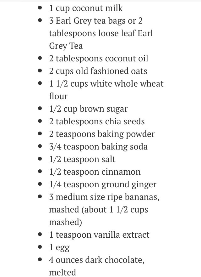 Vanilla Chia And Earl Grey Chocolate Banana Muffins 