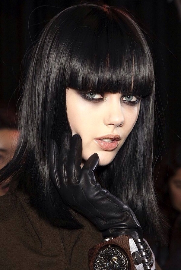 If you’re really feeling the drama in 2014, why not try a jet-black hair color? Many celebrities let out their darker sides in 2013 and I see the trend continuing in 2014. While sometimes jet-black hair has a blue hue to it, 2014 is all about solid colors. Darker shades like black are a great option