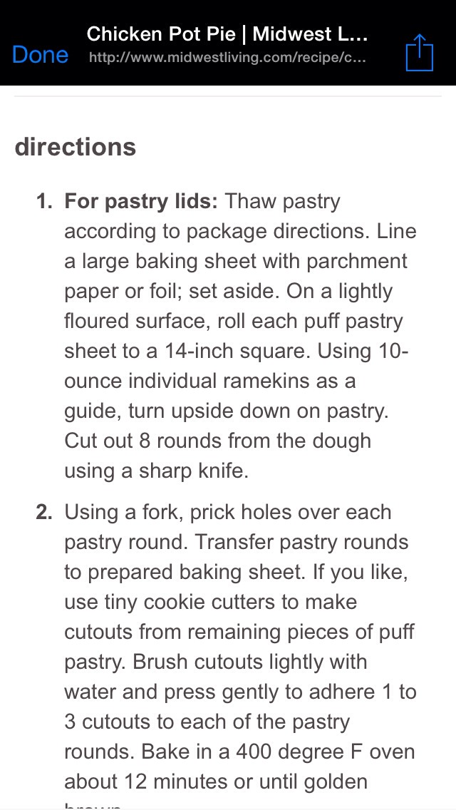 Recipe: Chicken Pot Pie 