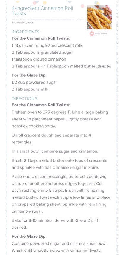 4-Ingredient Cinnamon Roll Twists