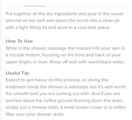 Homemade Anti-Cellulite Coffee Scrub