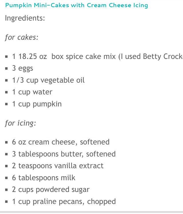 Pumpkin Spice Mini Cakes With Cream Cheese Frosting! 
