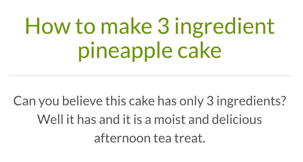 Super Super Simple 3 Ingredient Pineapple Cake!